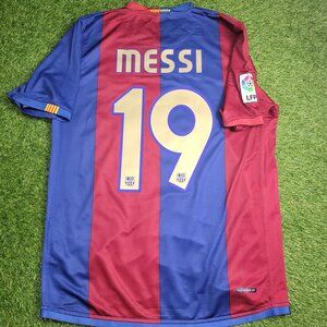 Messi Barcelona 2006 2007 Home Soccer Jersey Shirt M SKU# F6AOM 146980